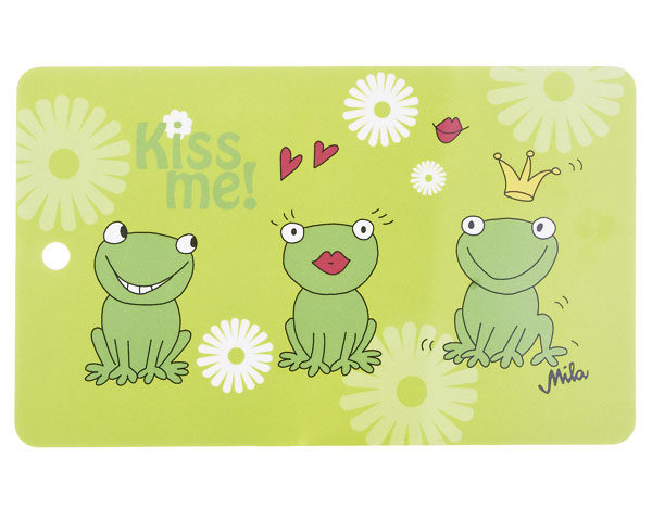 Mila Frosch Kiss Me Frühstücksbrettchen - grün - Resopal mit Loch zum Aufhängen01166371-0370-00024524