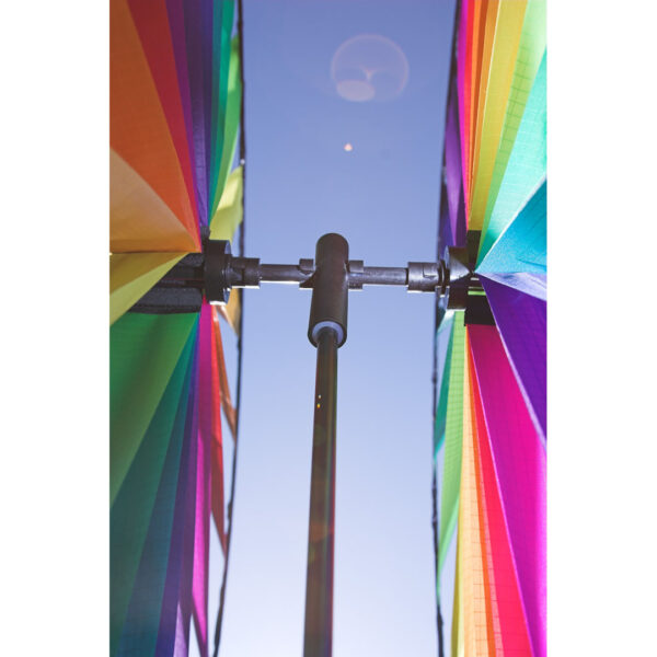 HQ Windspiel Duett Windmill Illusion Rainbow - doppeltes Windrad - Windmühle 360 ° drehend