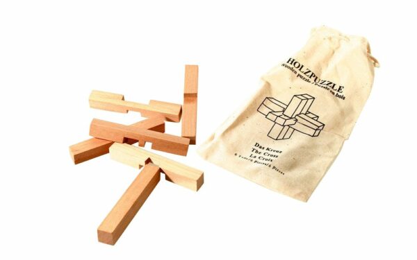 Puzzle Das Kreuz - Holz Knobelpuzzle im umweltfreundlichen Packsack - 3 Teile