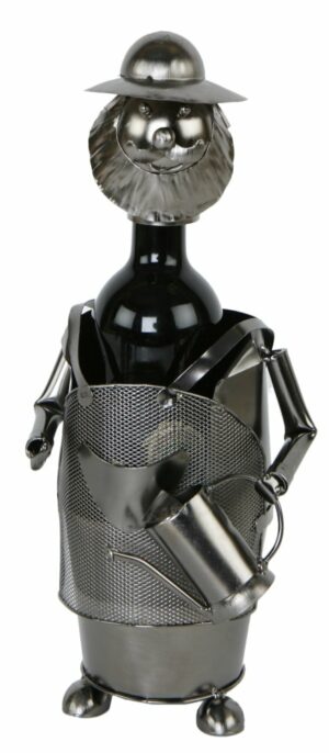 Flaschenhalter Gärtner Skulptur Weinflaschenhalter aus Metall 544724