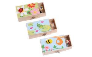 Musikkästchen Spieluhr mit Frosch, Marienkäfer oder Biene