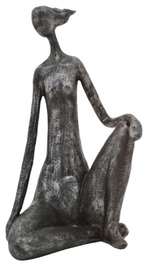 FrauenSkulptur Hilda - sitzende Dame - Dekofigur aus Polyresin - moderne Plastik