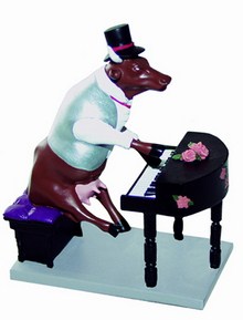 CowParade small Piano Cow Specials Mini Kuh am Klavier Pianist - Rarität