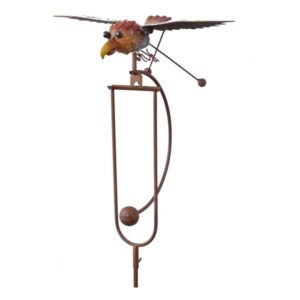 Wippe Windspiel Vogel mit Schwingflügel - ArtFerro, Gartenpendel Metallwippe