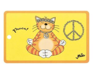 Mila Oommh Peace Frühstücksbrettchen Resopal - Yoga Katze Peacezeichen Brettchen