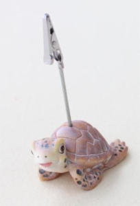 Schildkröte mit Clip - Kartenhalter Turtle - Fotoclip