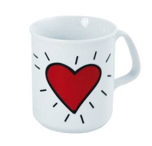 Kaffeebecher Herz - Porzellanbecher "Strahlendes Herz" - Mug Heart