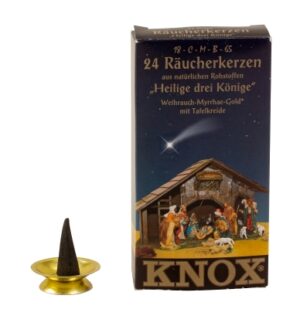 Knox Räucherkerzen Heilige-3-Könige - Weihrauch-Myrrhe-Gold, mit Kreide