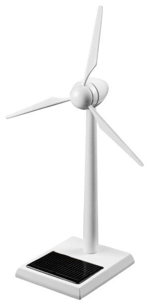 Solar Mühle Windgenerator Holz weiß 30 cm - Bausatz - Windmühle - Enercon - Windkraftanlage - Windturbine - Windenergie
