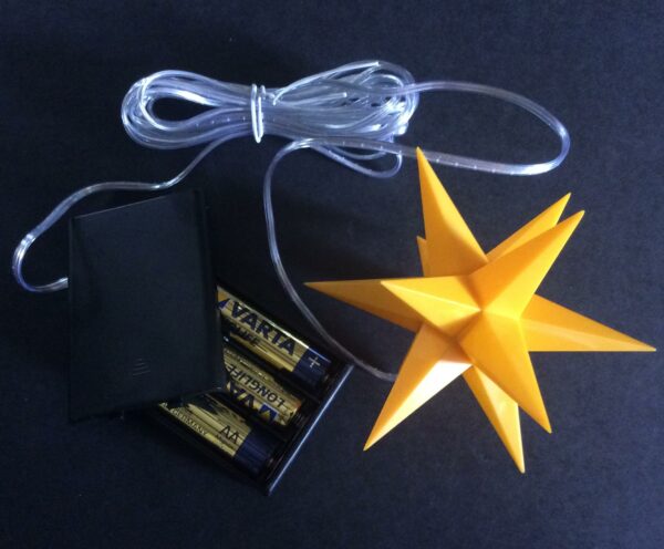 Single 3D LED Stern mit Batterie und Timer - Weihnachtssterne 11 cm Leuchtstern mit Timer