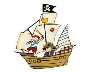 Mila Magnet Pirat - Küchenmagnet Piratenschiff Metallmagnet Kapitän Ahoi!