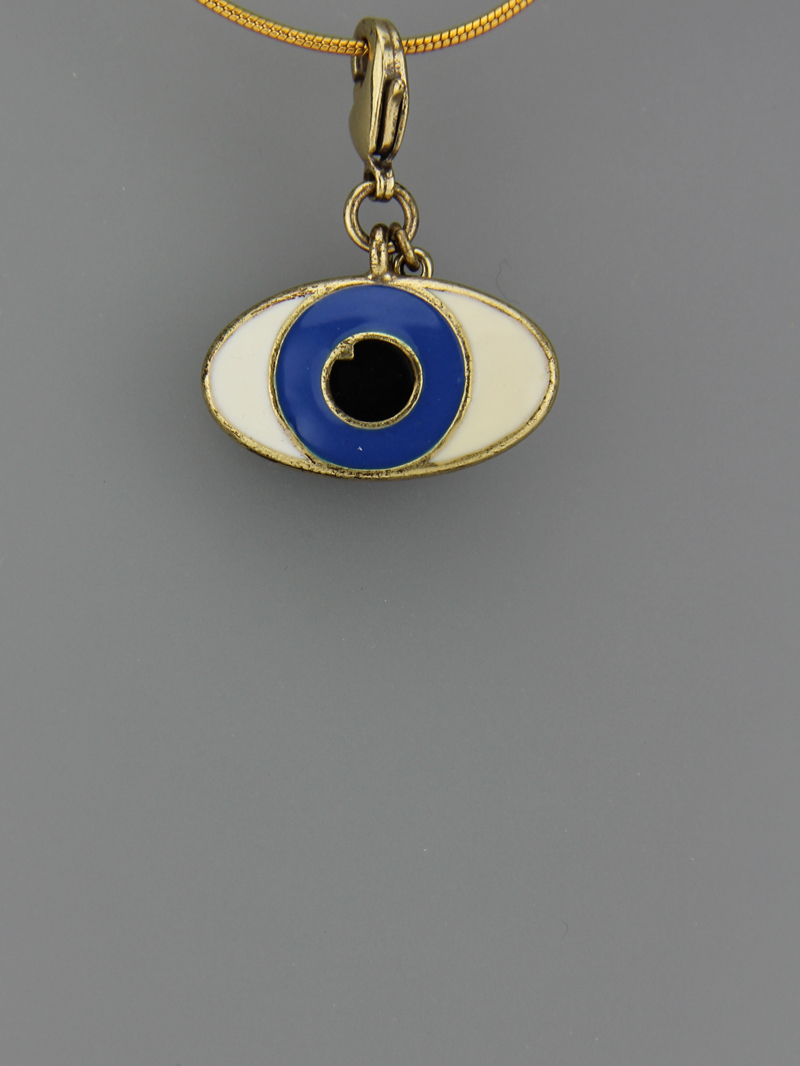 Orgineller Keramik Anhänger Auge; blaue Augen