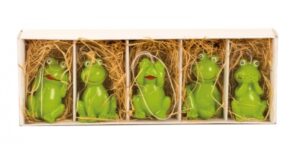 5 Frösche zum hängen - Geschenkbox mit Froschkönig, Frosch Nichts hören, nichts sehen, nichts sagen und schmunzel Frosch