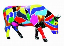 CowParade small Cow Art Mini Kuh Abstrakt - Rarität