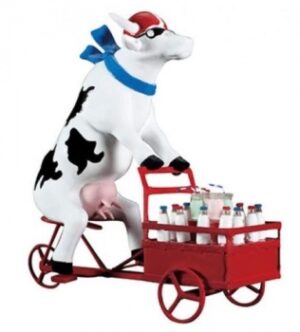 Milchkuh Cowparde Lait Triporteur Milchlieferant - Molkerei Kuh auf Lastenfahrrad zum Milchtransport