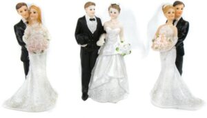 Hochzeitstortenfigur Brautpaar, stehend - Hochzeitpaar als Tortenfigur - Dekofigur Hochzeit