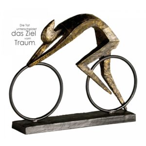 Fahrrad Skulptur Radfahrer - Racer - Bronze-Finish