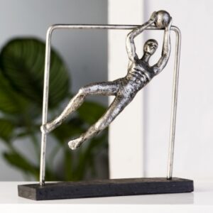 Skulptur Torwart Goelkeeper - Sportlerfigur in antik silber - Handball - Fußball