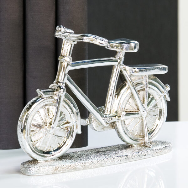 Bike Retro Fahrrad Skulptur Deko Herrenrad, antik-silber