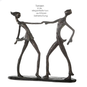 Tanz Skulptur Jive - Tanzendes Paar Dekoobjekt mit Zitatanhänger