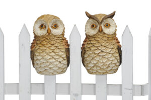 Zaunhocker Uhu - Kauz Zaunfigur Owl - Gartendeko Zaungäste natürliche Optik