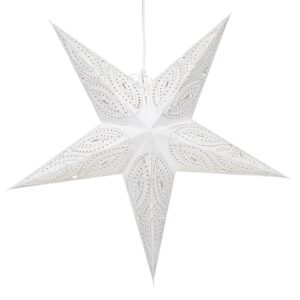 Weihnachtsstern weiß - Stern Bianco - Advents-Leuchtstern - Papierstern 5 Zacken, 65cm