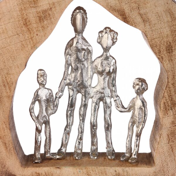 Mangolholz Skulptur Familie - We are Family Dekoobjekt mit Zitatanhänger
