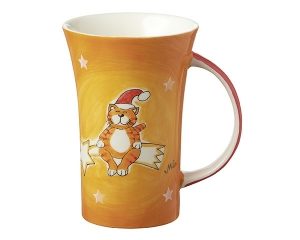 Mila Coffee Pot - Santa Oommh - Yoga Katze - 500 ml - Tasse - Henkelbecher - Keramik