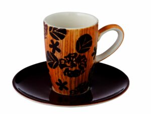 Mila Espresso-Set Wild Flowers - Tasse mit Untertasse - Mokka Tassen