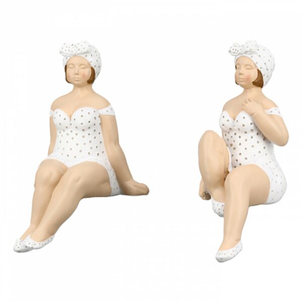 Badedame Kantenhocker Becky - Dekofigur dicke Dame - Nostalgie Badefigur Molly