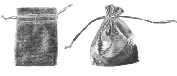 Organzabeutel silber - Organzasäckchen mit Kordelzug - Schmuckbeutel Säckchen Organza silber