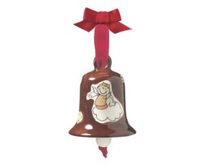 Mila Engel & Bengel Glocke, groß - Keramik Weihnachtsglocke Schutzengel