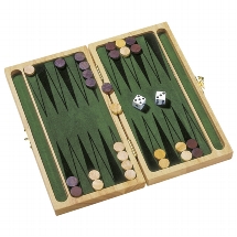 Backgammon Holz Spiel im Klappkasten