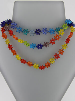 Blumen Halskette - kurz - verschiedene Farbmixe