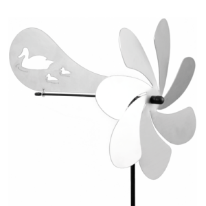 Ventura Enten Windspiel Edelstahl Windrad mit Windrichtungsanzeiger 360 ° drehend - Made in Germany - Indoor - Outdoor - wartungsfrei