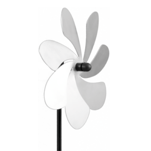 Edelstahl Windrad Blume silber - Orbit Flower Windspiel Blüte - Made in Germany - Indoor - Outdoor - wartungsfrei
