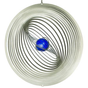 Edelstahl Windspiel STRUDEL 300 - lichtreflektierend - Durchmesser: 30cm - inkl. Aufhängung und Glaskugel-Feng-Shui