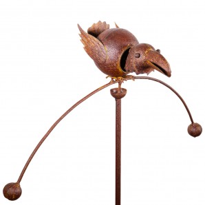 Edelrost Gartenpendel Vogel Tierpendelwindspiel mit Kopf federnd