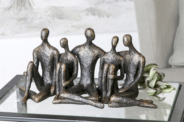 Convention Skulptur Menschen Gruppe, sitzend, bronzefarben,,,