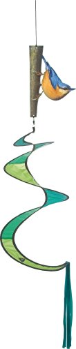 HQ Windspiel Nature Line - heimische Vögel Windspiel - Spirale -Twist-Vogel Kleiber oder Sperber