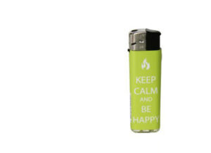 Keep Calm be happy Feuerzeug – Prof FIERY Gas Feuerzeug