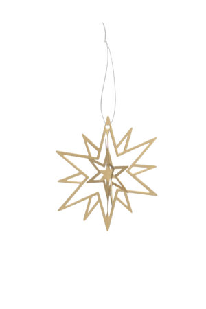 Metall 3D Stern gold zum Hängen - Windspiel Mobile aus Metall - champagner gold 492541-008-223