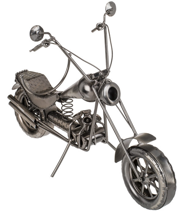 Metall Flaschenhalter Motorrad Chopper Skulptur - Flaschenständer Bike.