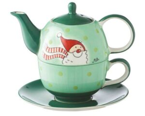 Mila Santa Tea for one - Teekanne 0,4 L mit Tasse und Untertasse + Geschenkverpackung - Keramik 99170