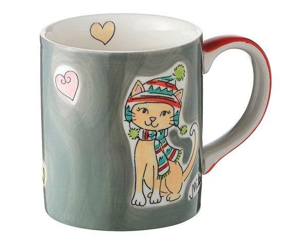 Mila Winterkatze Becher - 280 ml - Tasse - Henkelbecher - Keramik