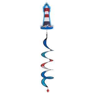 martimes Windspiel Leuchtturm mit Spirale - Nordsee Twister zum Aufhängen