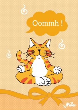 Postkarte Mila Katze Oommh Meditation Karte Yoga Katze