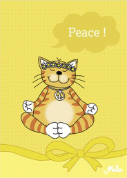Postkarte Mila Katze - Peace Karte Friedenskatze.