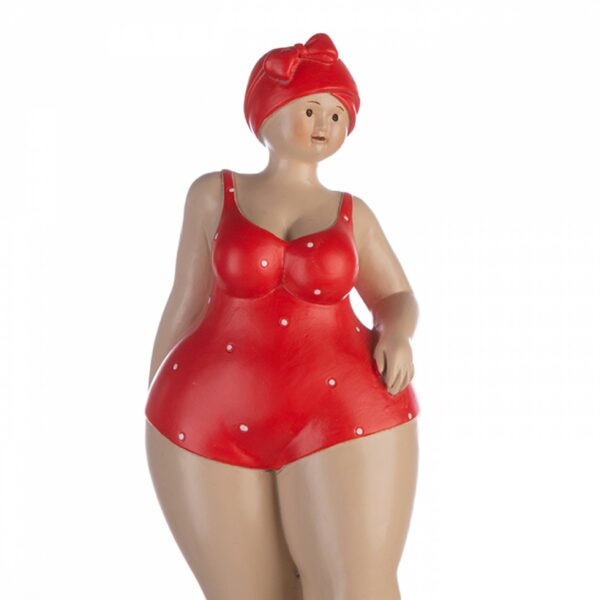 Retro Badefigur - Tante Elli - XL Schwimmerin rot