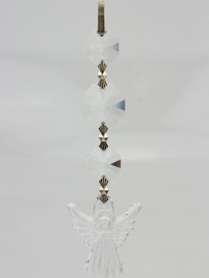 Schutzengel Bleikristall Prisma Koppenkette - Kristall Engel mit 3 Koppen